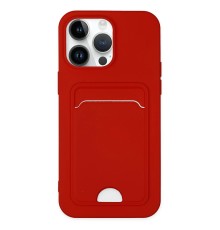 iPhone 14 Pro Kılıf Kelvin Kartvizitli Silikon - Kırmızı