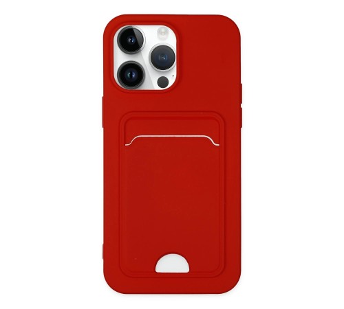 iPhone 14 Pro Kılıf Kelvin Kartvizitli Silikon - Kırmızı iPhone 14 Pro Kılıf Kelvin Kartvizitli Silikon - Kırmızı