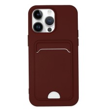 iPhone 14 Pro Kılıf Kelvin Kartvizitli Silikon - Bordo
