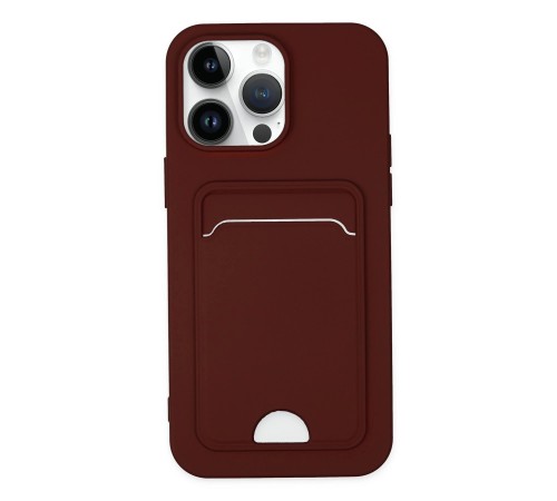 iPhone 14 Pro Kılıf Kelvin Kartvizitli Silikon - Bordo iPhone 14 Pro Kılıf Kelvin Kartvizitli Silikon - Bordo