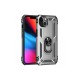 iPhone 14 Kılıf Sofya Yüzüklü Silikon Kapak - Gümüş