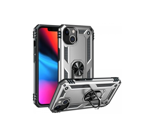 iPhone 14 Kılıf Sofya Yüzüklü Silikon Kapak - Gümüş iPhone 14 Kılıf Sofya Yüzüklü Silikon Kapak - Gümüş