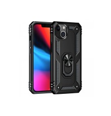 iPhone 14 Plus Kılıf Sofya Yüzüklü Silikon Kapak - Siyah