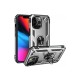iPhone 14 Pro Kılıf Sofya Yüzüklü Silikon Kapak - Gümüş