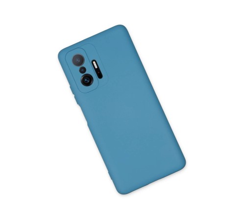 Xiaomi Mi 11T Pro Kılıf Nano içi Kadife Silikon - Mavi Xiaomi Mi 11T Pro Kılıf Nano içi Kadife Silikon - Mavi