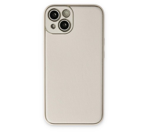 iPhone 14 Kılıf Coco Deri Silikon Kapak - Beyaz iPhone 14 Kılıf Coco Deri Silikon Kapak - Beyaz