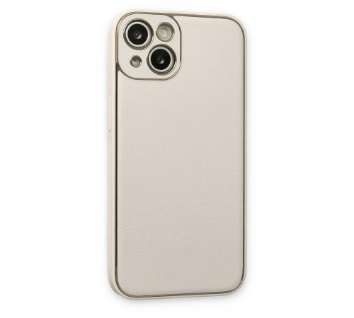 iPhone 14 Kılıf Coco Deri Silikon Kapak - Beyaz iPhone 14 Kılıf Coco Deri Silikon Kapak - Beyaz