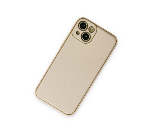 iPhone 14 Kılıf Coco Deri Silikon Kapak - Gold iPhone 14 Kılıf Coco Deri Silikon Kapak - Gold