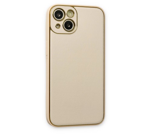 iPhone 14 Kılıf Coco Deri Silikon Kapak - Gold iPhone 14 Kılıf Coco Deri Silikon Kapak - Gold