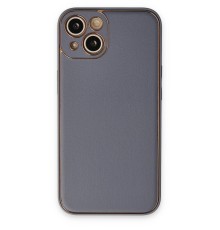 iPhone 14 Plus Kılıf Coco Deri Silikon Kapak - Gri