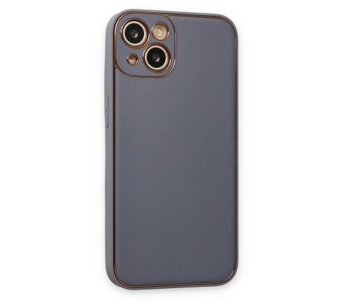 iPhone 14 Plus Kılıf Coco Deri Silikon Kapak - Gri iPhone 14 Plus Kılıf Coco Deri Silikon Kapak - Gri