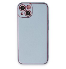 iPhone 14 Plus Kılıf Coco Deri Silikon Kapak - Sky Blue
