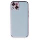 iPhone 14 Plus Kılıf Coco Deri Silikon Kapak - Sky Blue