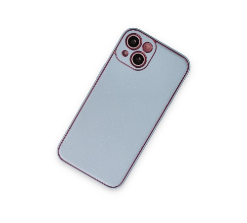 iPhone 14 Plus Kılıf Coco Deri Silikon Kapak - Sky Blue iPhone 14 Plus Kılıf Coco Deri Silikon Kapak - Sky Blue