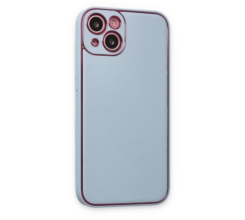 iPhone 14 Plus Kılıf Coco Deri Silikon Kapak - Sky Blue iPhone 14 Plus Kılıf Coco Deri Silikon Kapak - Sky Blue