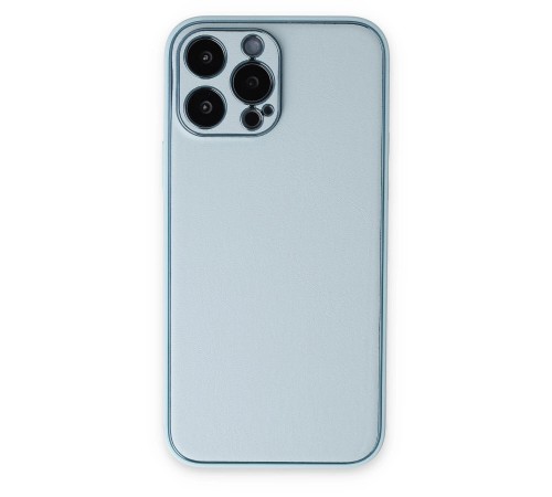 iPhone 14 Pro Kılıf Coco Deri Silikon Kapak - Sky Blue iPhone 14 Pro Kılıf Coco Deri Silikon Kapak - Sky Blue