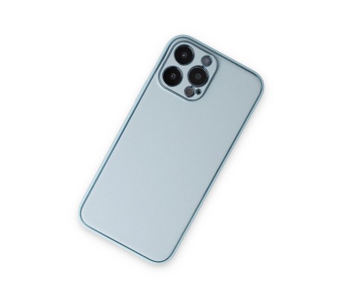 iPhone 14 Pro Kılıf Coco Deri Silikon Kapak - Sky Blue iPhone 14 Pro Kılıf Coco Deri Silikon Kapak - Sky Blue