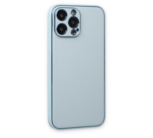 iPhone 14 Pro Kılıf Coco Deri Silikon Kapak - Sky Blue iPhone 14 Pro Kılıf Coco Deri Silikon Kapak - Sky Blue