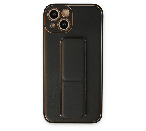 iPhone 14 Plus Kılıf Coco Deri Standlı Kapak - Siyah iPhone 14 Plus Kılıf Coco Deri Standlı Kapak - Siyah