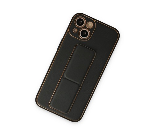 iPhone 14 Plus Kılıf Coco Deri Standlı Kapak - Siyah iPhone 14 Plus Kılıf Coco Deri Standlı Kapak - Siyah