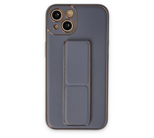 iPhone 14 Plus Kılıf Coco Deri Standlı Kapak - Gri iPhone 14 Plus Kılıf Coco Deri Standlı Kapak - Gri