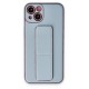 iPhone 14 Plus Kılıf Coco Deri Standlı Kapak - Sky Blue