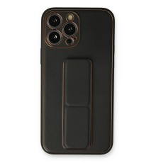iPhone 14 Pro Kılıf Coco Deri Standlı Kapak - Siyah