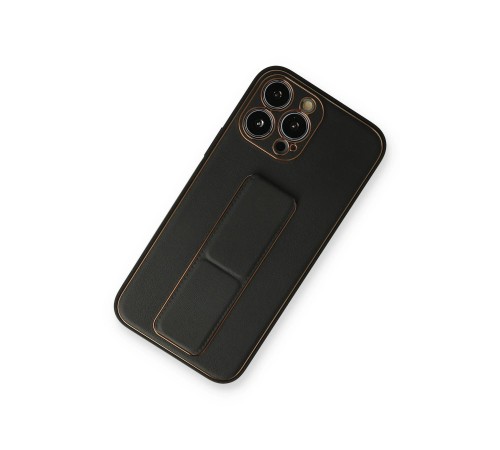 iPhone 14 Pro Kılıf Coco Deri Standlı Kapak - Siyah iPhone 14 Pro Kılıf Coco Deri Standlı Kapak - Siyah