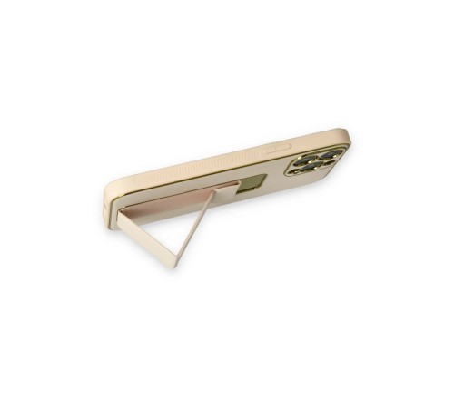 iPhone 14 Pro Kılıf Coco Deri Standlı Kapak - Gold iPhone 14 Pro Kılıf Coco Deri Standlı Kapak - Gold