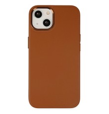 iPhone 14 Plus Kılıf Asya Deri Silikon - Kahverengi