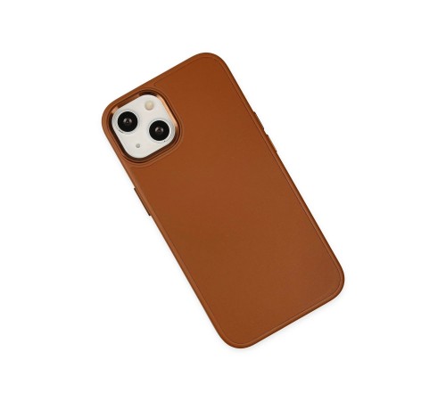 iPhone 14 Plus Kılıf Asya Deri Silikon - Kahverengi