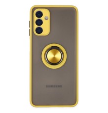 Samsung Galaxy A04S Kılıf Montreal Yüzüklü Silikon Kapak - Sarı
