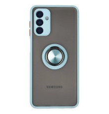 Samsung Galaxy A04S Kılıf Montreal Yüzüklü Silikon Kapak - Buz Mavi