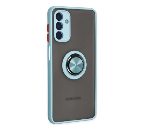 Samsung Galaxy A04S Kılıf Montreal Yüzüklü Silikon Kapak - Buz Mavi Samsung Galaxy A04S Kılıf Montreal Yüzüklü Silikon Kapak - Buz Mavi