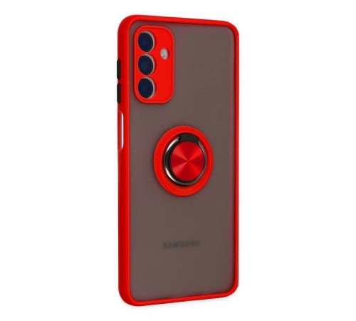 Samsung Galaxy A04S Kılıf Montreal Yüzüklü Silikon Kapak - Kırmızı Samsung Galaxy A04S Kılıf Montreal Yüzüklü Silikon Kapak - Kırmızı