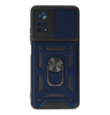 Xiaomi Poco X4 Pro 5G Kılıf Pars Lens Yüzüklü Silikon - Lacivert