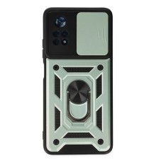 Xiaomi Poco X4 Pro 5G Kılıf Pars Lens Yüzüklü Silikon - Yeşil