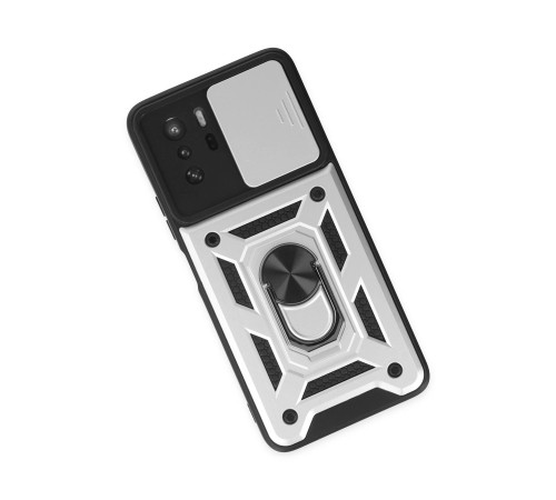 Xiaomi Poco X3 GT Kılıf Pars Lens Yüzüklü Silikon - Gümüş