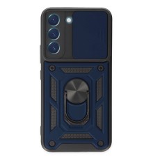 Samsung Galaxy S22 Kılıf Pars Lens Yüzüklü Silikon - Lacivert