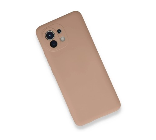 Xiaomi Mi 11 Kılıf Nano içi Kadife Silikon - Pudra Xiaomi Mi 11 Kılıf Nano içi Kadife Silikon - Pudra