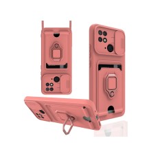 Xiaomi Redmi 10C Kılıf Zuma Kartvizitli Yüzüklü Silikon - Pembe
