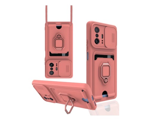 Xiaomi Mi 11T Pro Kılıf Zuma Kartvizitli Yüzüklü Silikon - Pembe