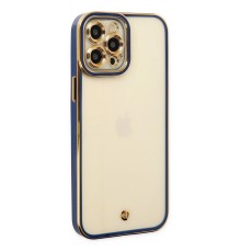 iPhone 12 Pro Kılıf Liva Lens Silikon - Mavi