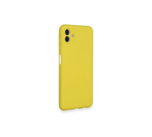 Samsung Galaxy A04 Kılıf Nano içi Kadife Silikon - Sarı Samsung Galaxy A04 Kılıf Nano içi Kadife Silikon - Sarı