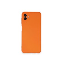 Samsung Galaxy A04 Kılıf Nano içi Kadife Silikon - Turuncu