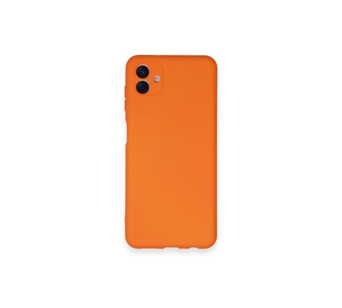 Samsung Galaxy A04 Kılıf Nano içi Kadife Silikon - Turuncu Samsung Galaxy A04 Kılıf Nano içi Kadife Silikon - Turuncu