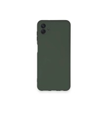 Samsung Galaxy A04 Kılıf Nano içi Kadife Silikon - Koyu Yeşil