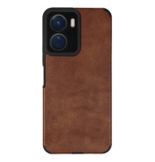 Vivo Y16 Kılıf Loop Deri Silikon - Kahverengi