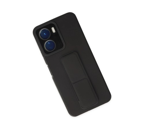 Vivo Y16 Kılıf Mega Standlı Silikon - Siyah
