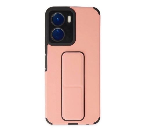 Vivo Y16 Kılıf Mega Standlı Silikon - Pudra